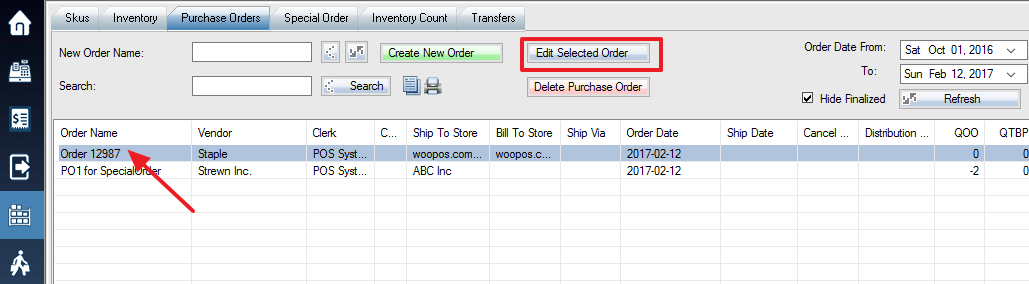 Sorting Items In A Purchase Order