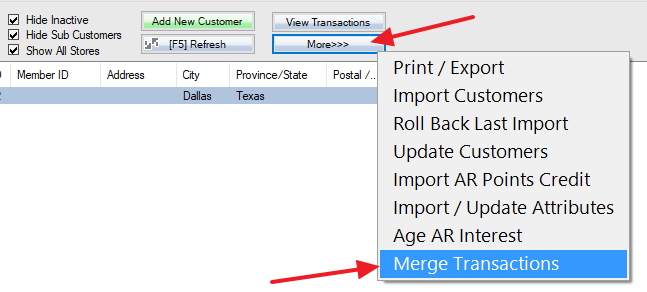 Make duplicated customer inactive and merge transactions