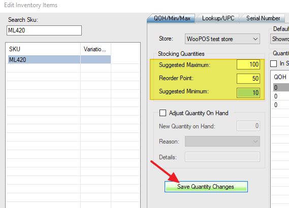 Automatically reorder inventory with reorder points and target quantities
